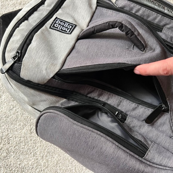 Hello Bello Backpack Diaper Bag Gray Multiple Compartments Travel - Picture 8 of 14